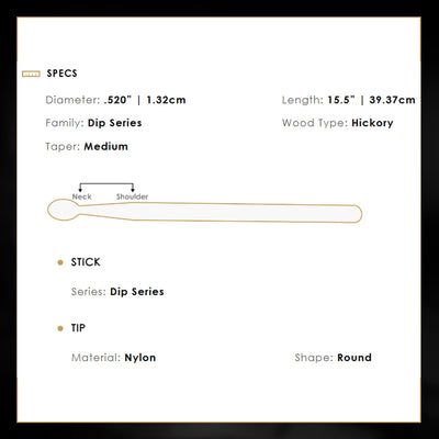 Zildjian 7A DIP Nylon Tip Drumsticks