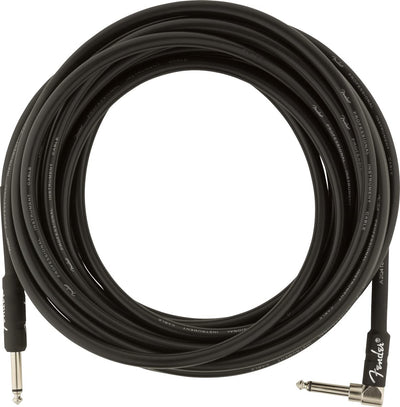 Fender 25-Foot Professional Instrument Cable, Straight-Angled, Black - 2 Pack