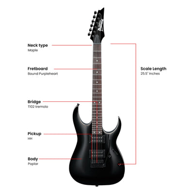 Ibanez GRGA120 RGA Gio Electric Guitar - Black Night w/ Gig Bag
