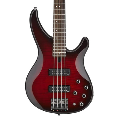 Yamaha TRBX604 4-String Flamed Maple Bass Guitar - Dark Redburst