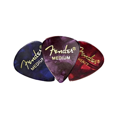 Fender Premium Guitar Pick Sampler, 12 Assorted - Tortoise Shell with Thin, Medium, and Heavy Gauges