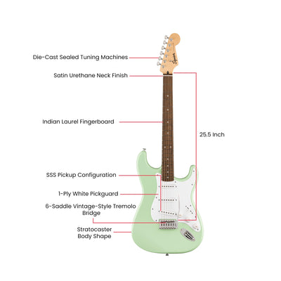 Fender Squier Sonic Stratocaster - Surf Green w/ Frontman 10G Amplifier