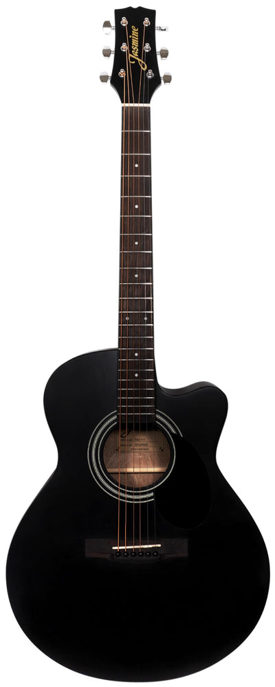 Jasmine S34C NEX Orchestra-Style Cutaway Acoustic Guitar - Black w/ Hard Case