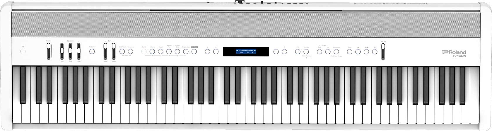 Roland FP-60X Digital Piano - White w/ Adjustable Stand