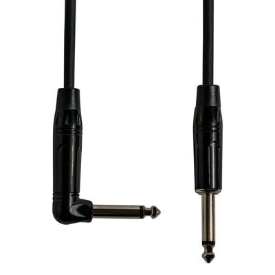 Gearlux 36-Inch Guitar Patch Cable, 1/4 Inch, Straight-Angled, Black - 6 Pack
