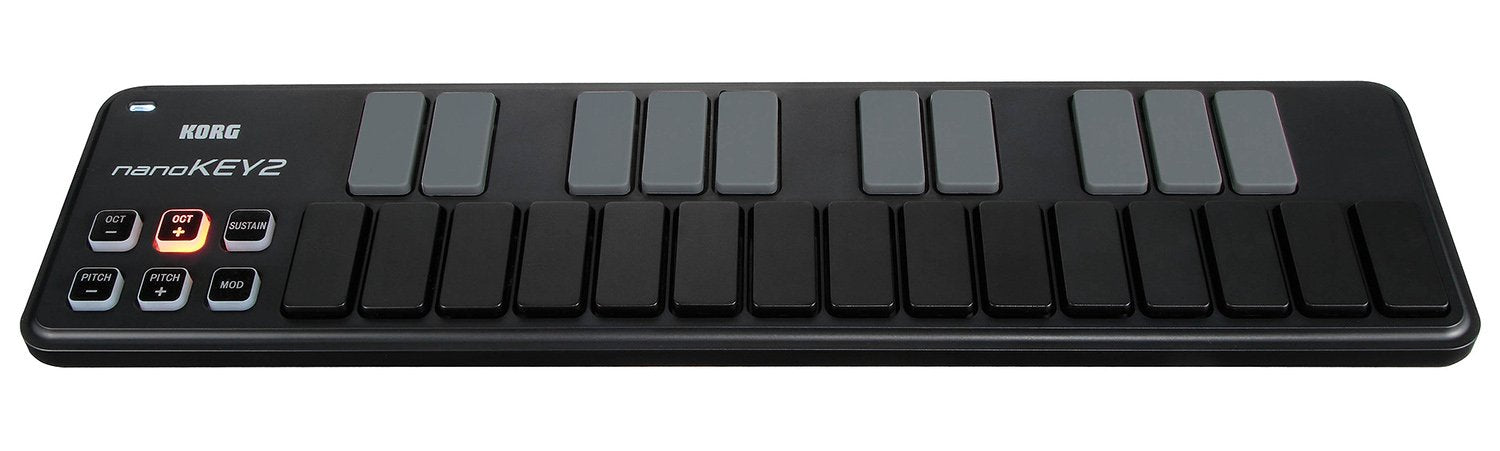 Korg nanoKEY2 Slim-Line USB Keyboard Controller - Black w/ Headphones
