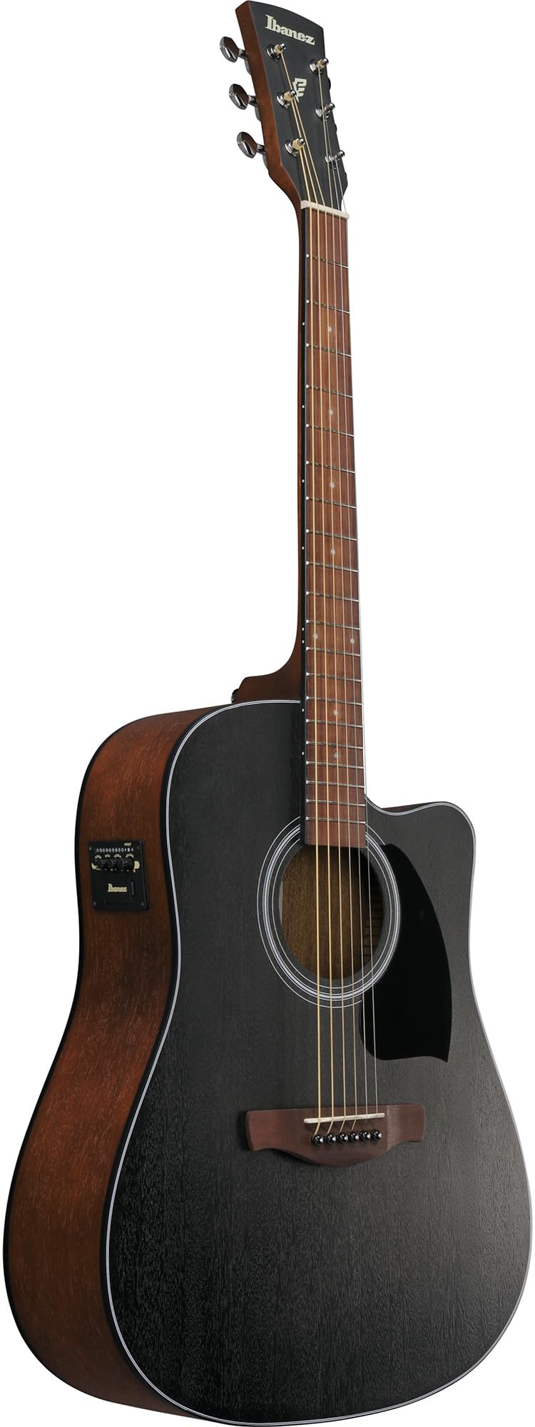 Ibanez PF54CE PF Performance Dreadnought Acoustic-Electric Guitar - Weathered Black w/ Gig Bag