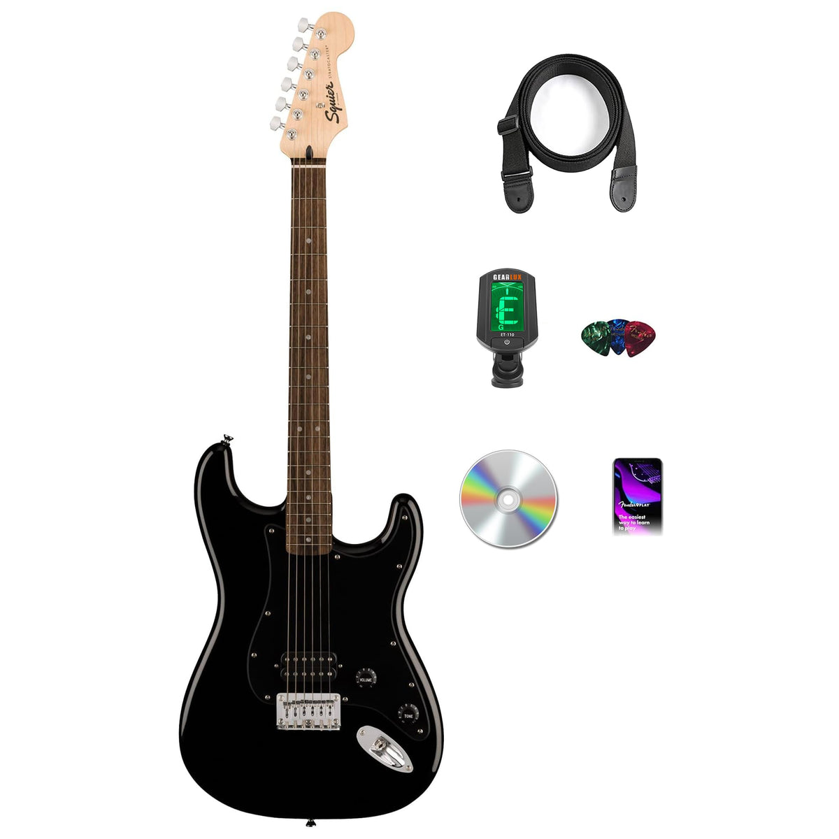 Fender Squier Sonic Stratocaster HT H - Black w/ Tuner