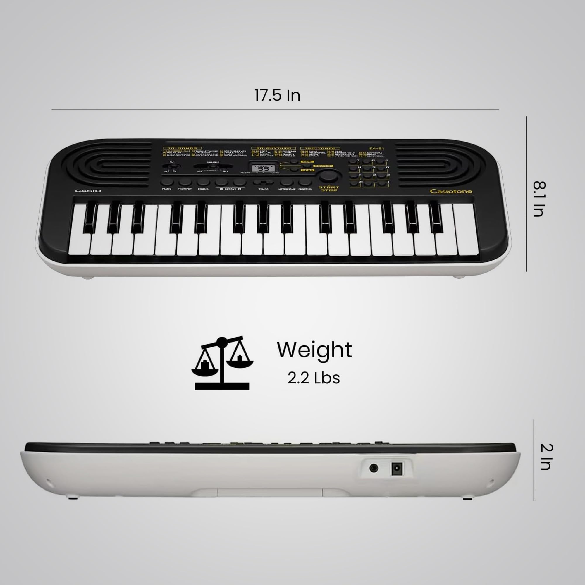 Casio SA-51 Casiotone 32-Key Compact Portable Keyboard w/ Power Supply