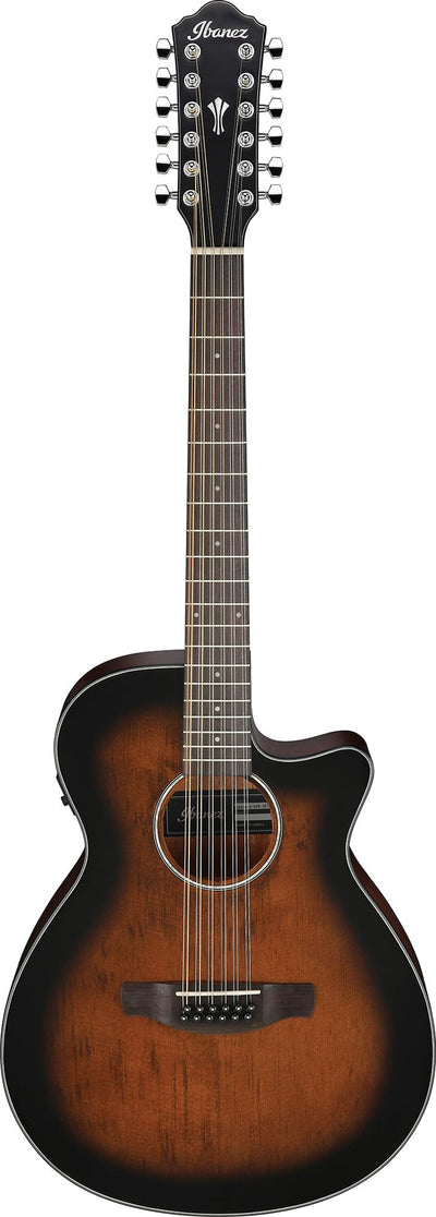 Ibanez AEG5012 12-String Acoustic-Electric Guitar - Dark Violin Sunburst w/ Gig Bag