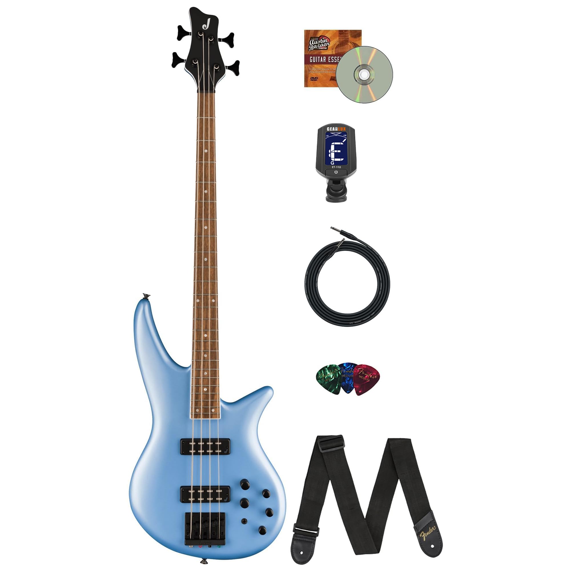 Jackson X Series Spectra Bass SBX IV - Matte Blue Frost w/ Instrument Cable