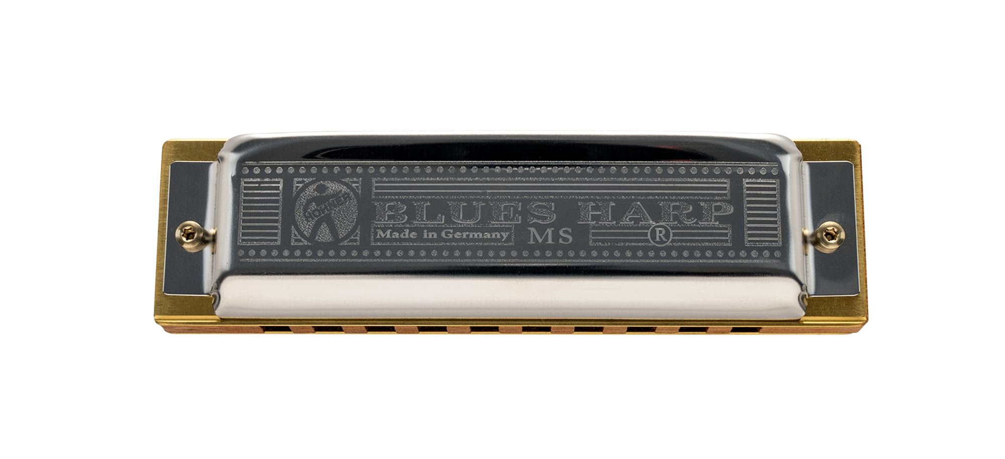 Hohner 532 Blues Harp MS Harmonica - Key of D w/ Instructional Manual