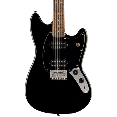 Fender Squier Sonic Mustang HH Electric Guitar - Black w/ Amplifier
