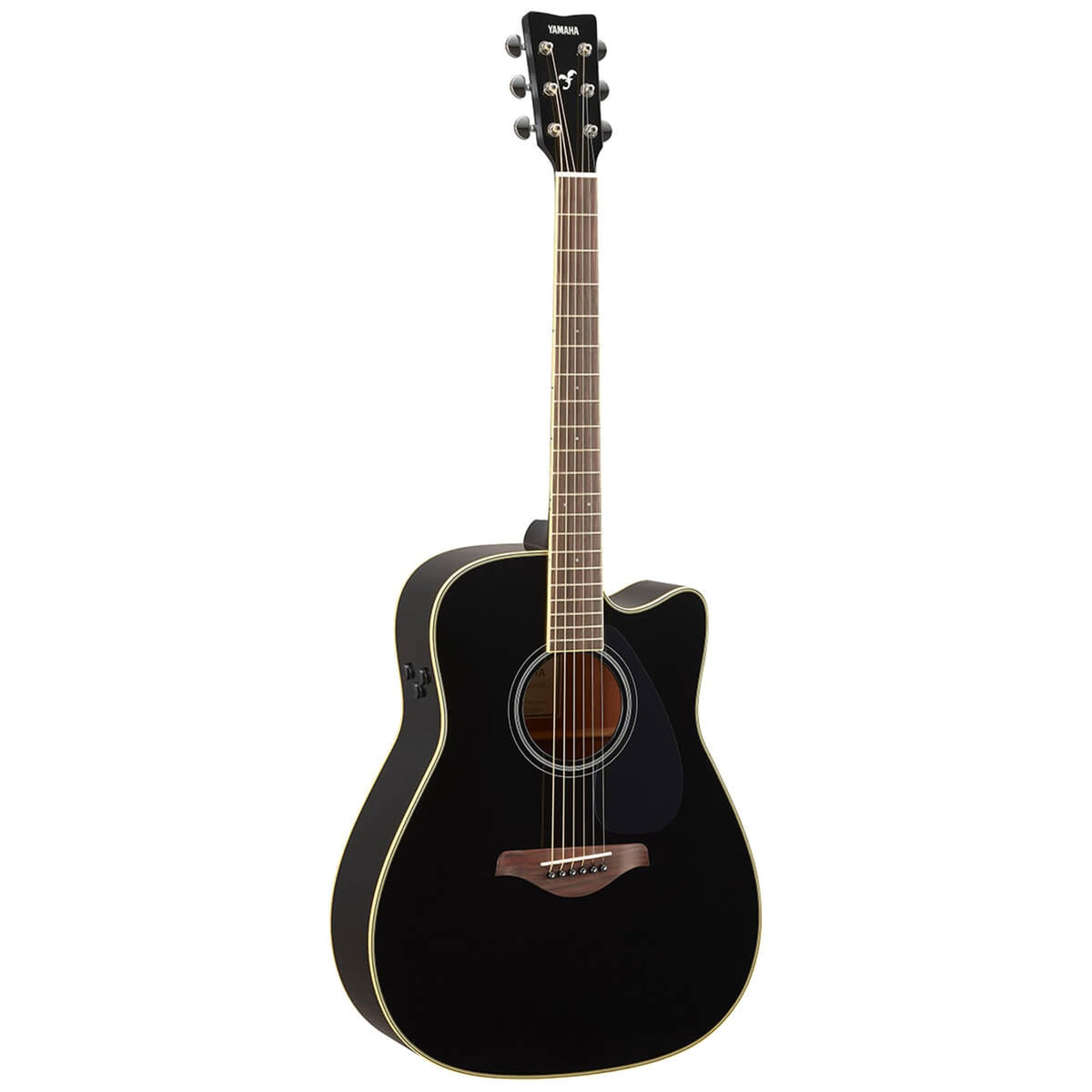 Yamaha FGC-TA TransAcoustic Dreadnought Cutaway Acoustic-Electric Guitar - Black