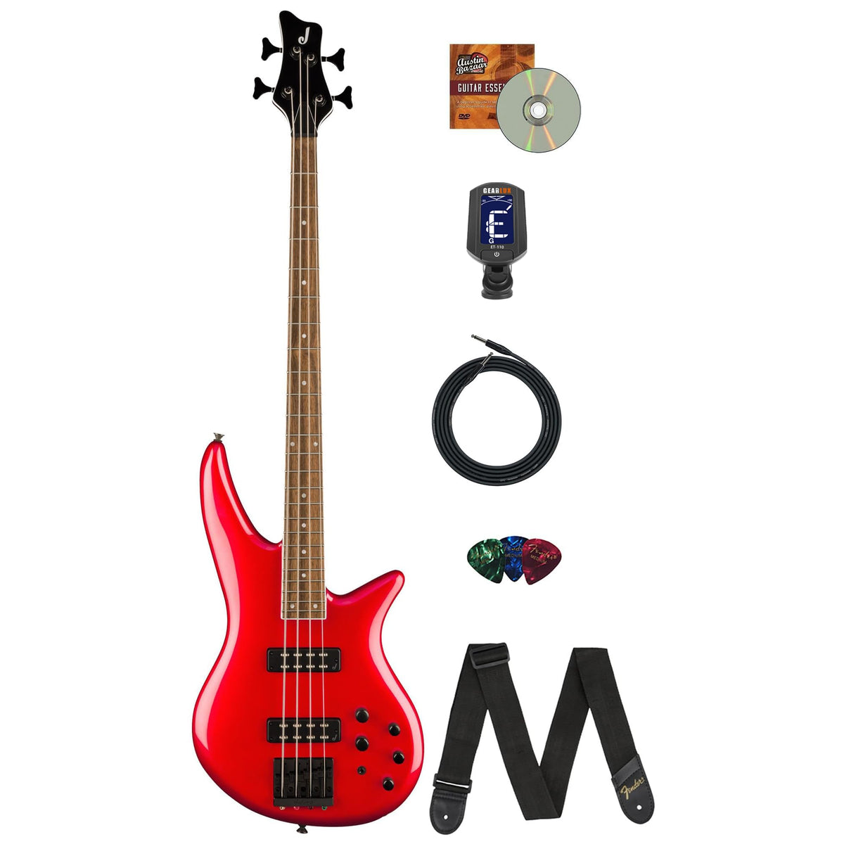 Jackson X Series Spectra Bass SBX IV - Candy Apple Red w/ Instrument Cable
