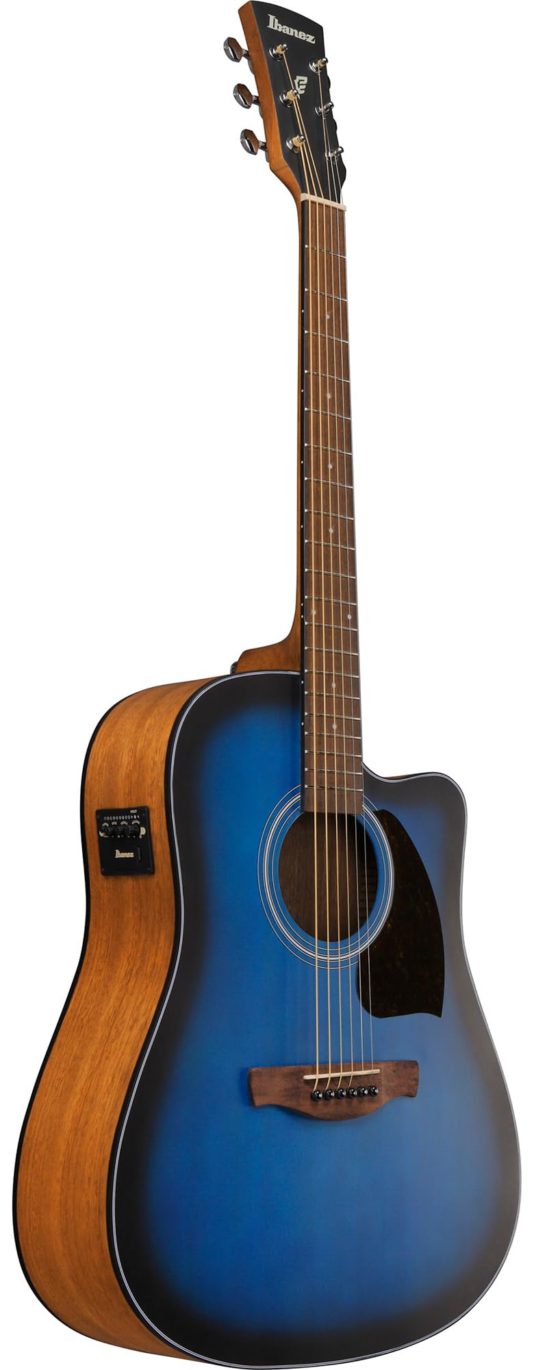 Ibanez PF50CE PF Performance Dreadnought Acoustic-Electric Guitar - Transparent Blue Sunburst w/ Gig Bag