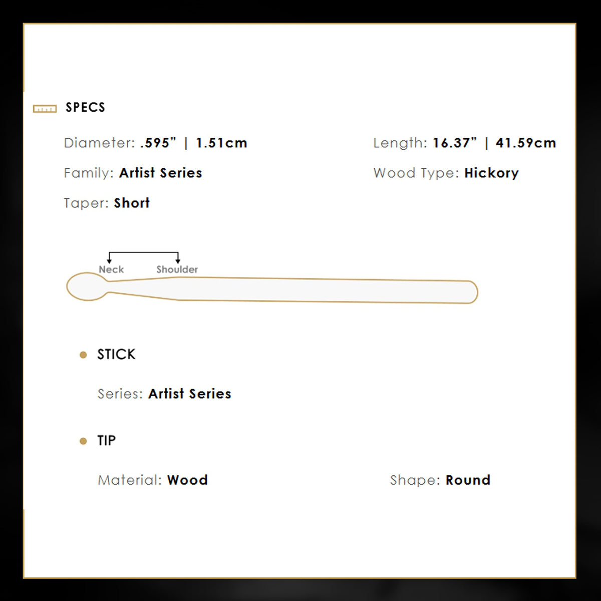 Zildjian ZASTBLK Travis Barker Black Artist Series Drumsticks