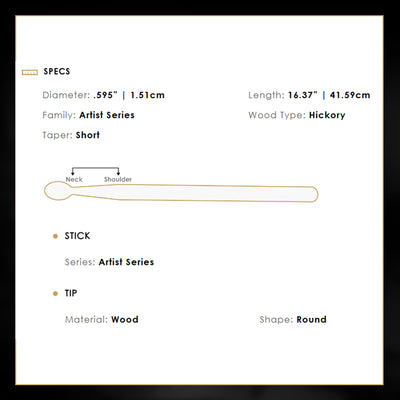 Zildjian ZASTBLK Travis Barker Black Artist Series Drumsticks