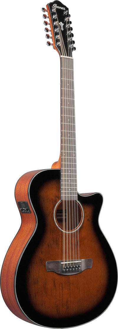 Ibanez AEG5012 12-String Acoustic-Electric Guitar - Dark Violin Sunburst w/ Case