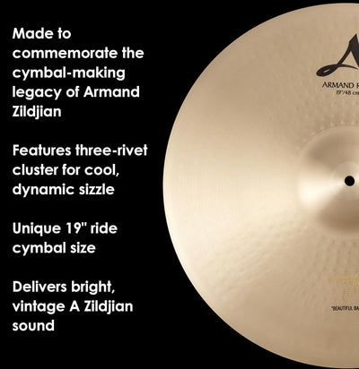 Zildjian A0044 19" A Armand Beautiful Baby Ride Cymbal