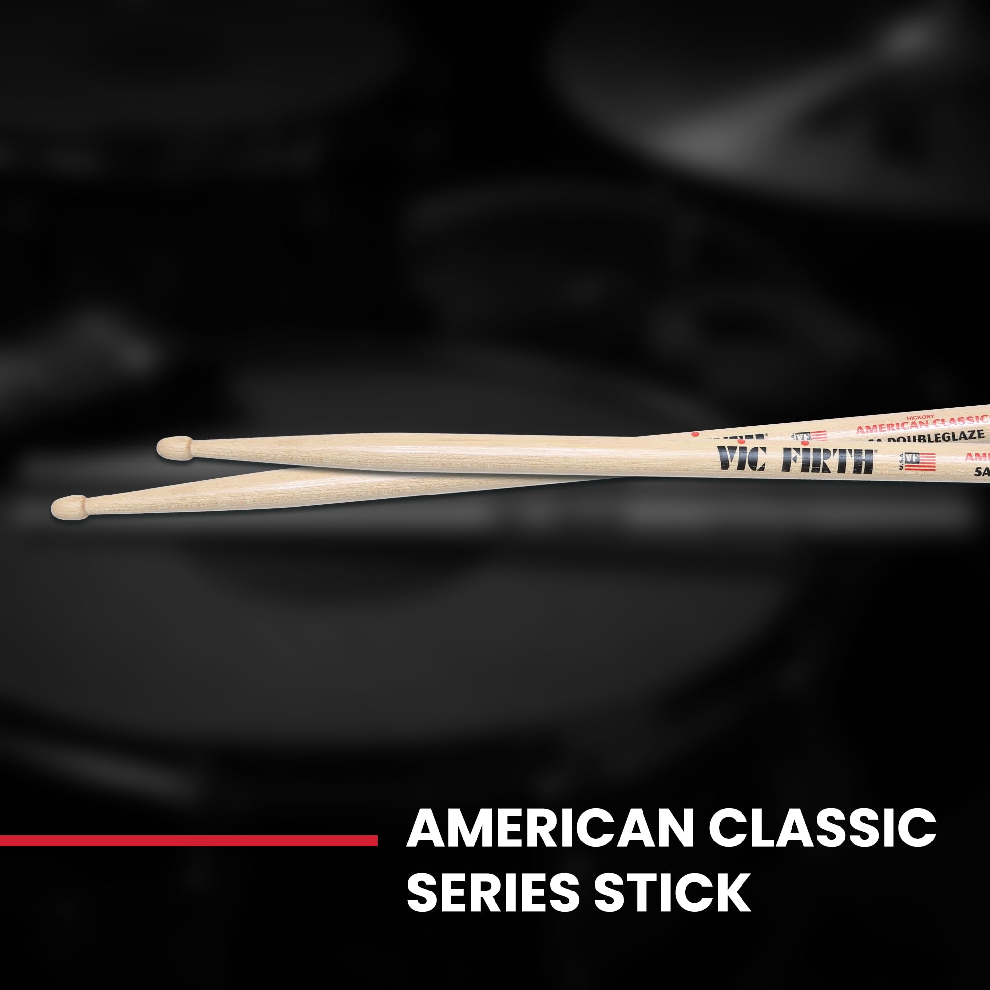 Vic Firth American Classic 5A DoubleGlaze Drumsticks - Double Coat of Lacquer Finish