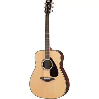 Yamaha FG830 Solid Top Folk Acoustic Guitar - Natural w/ Gig Bag