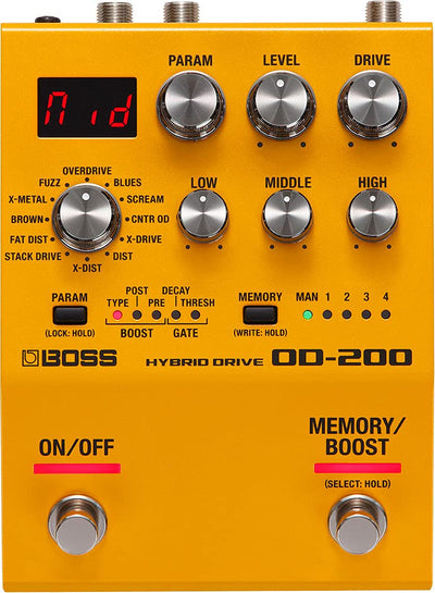 Boss OD-200 Hybrid Drive w/ Instrument Cable