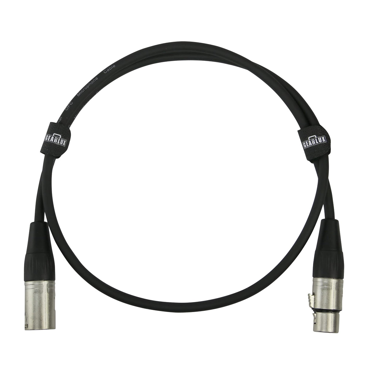 Gearlux 3.2-Foot XLR Microphone Cable, Fully Balanced, Male to Female, Black - 10 Pack