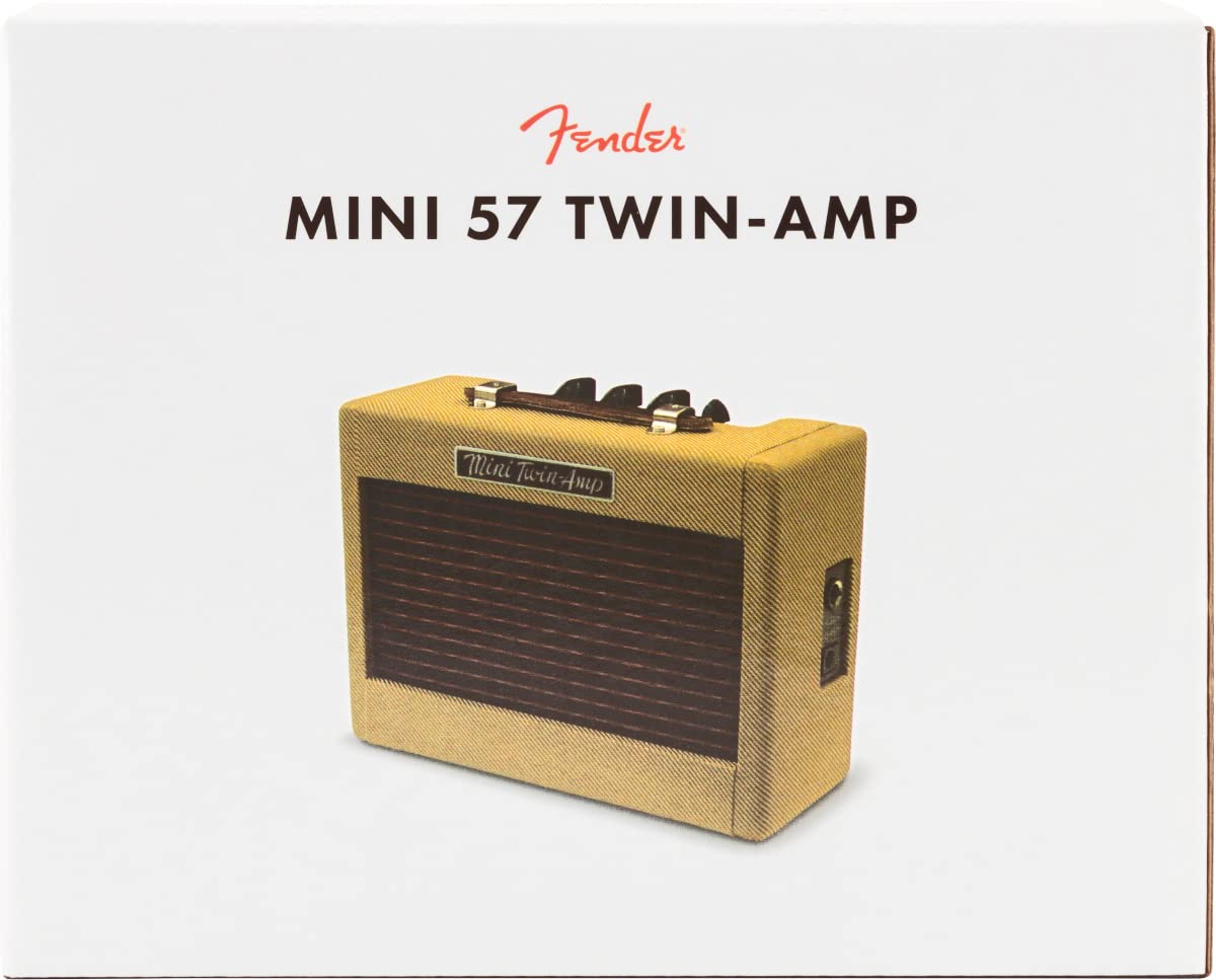 Fender Mini '57 Twin-Amp Electric Guitar Amplifier - Tweed w/ Instrument Cable