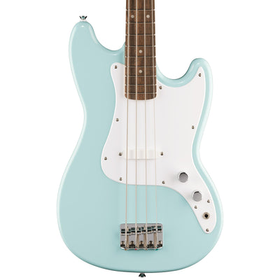Fender Squier Sonic Bronco Bass Guitar - Daphne Blue w/ Rumble 15 Amplifier