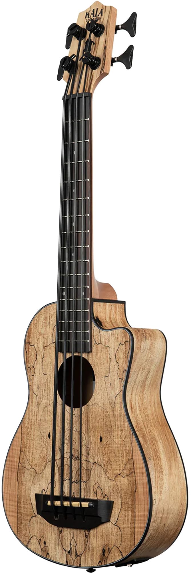 Kala UBASS-SP-MAPL-FS Spalted Maple Acoustic-Electric U-Bass Ukulele Bass w/ Gig Bag