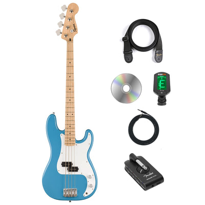 Fender Squier Sonic Precision Bass Guitar - California Blue w/ Mustang Micro