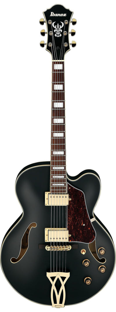 Ibanez AF75G AF Artcore Hollow Body Electric Guitar - Black Flat w/ Gig Bag