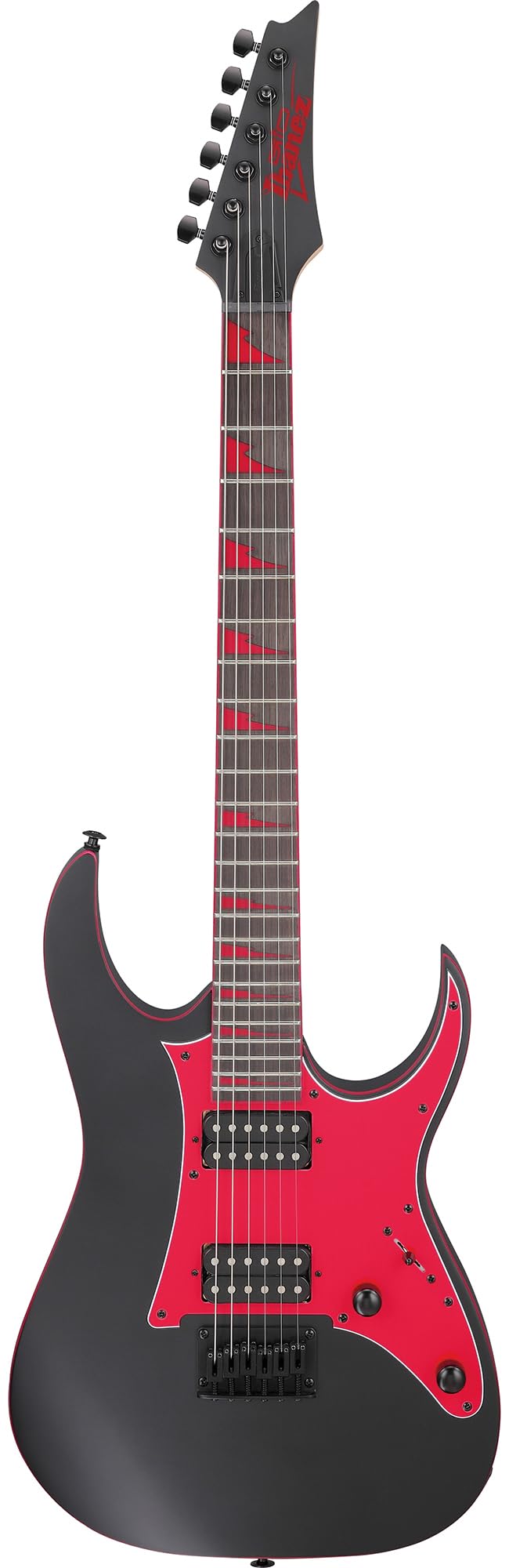 Ibanez GRG131DX RG Gio Electric Guitar - Black Flat w/ Amplifier
