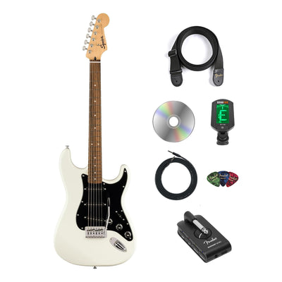 Fender Squier Sonic Stratocaster - Arctic White w/ Mustang Micro