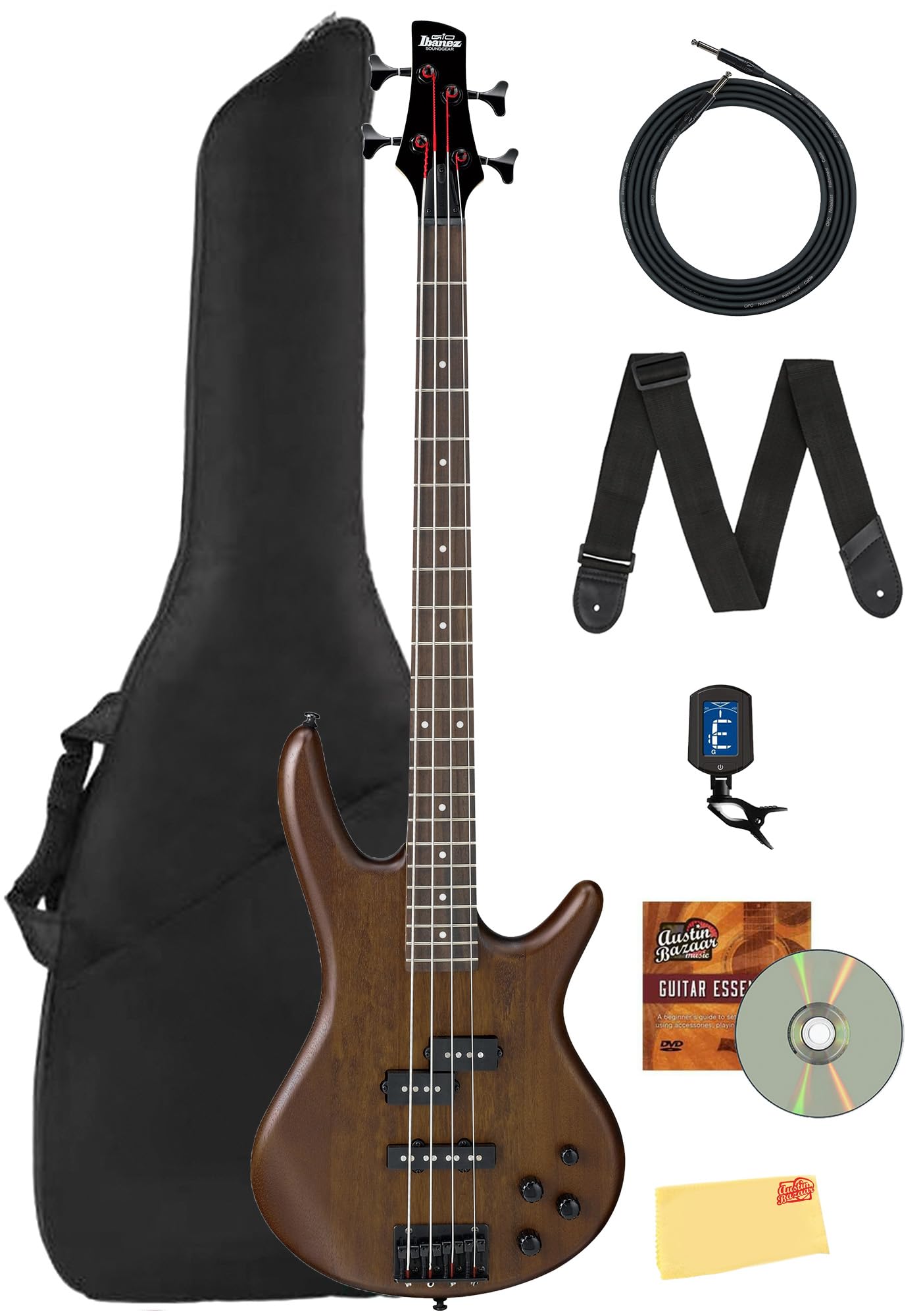 Ibanez GSR200B SR Gio Bass Guitar - Walnut Flat w/ Gig Bag