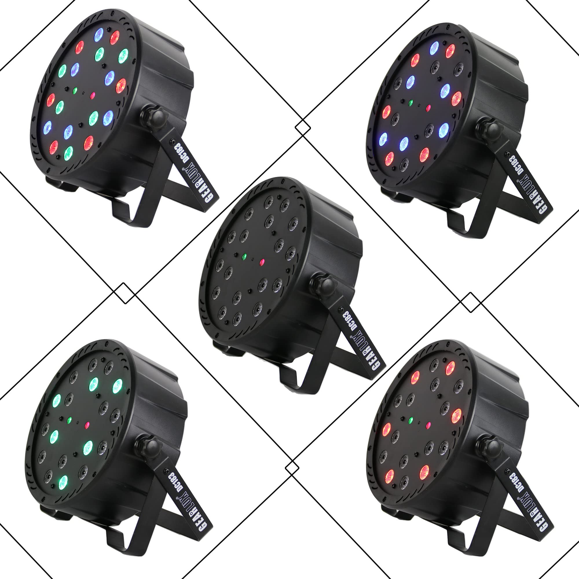 Gearlux 18PCS 1-Watt RGB LED and 8 Channel Stage Light