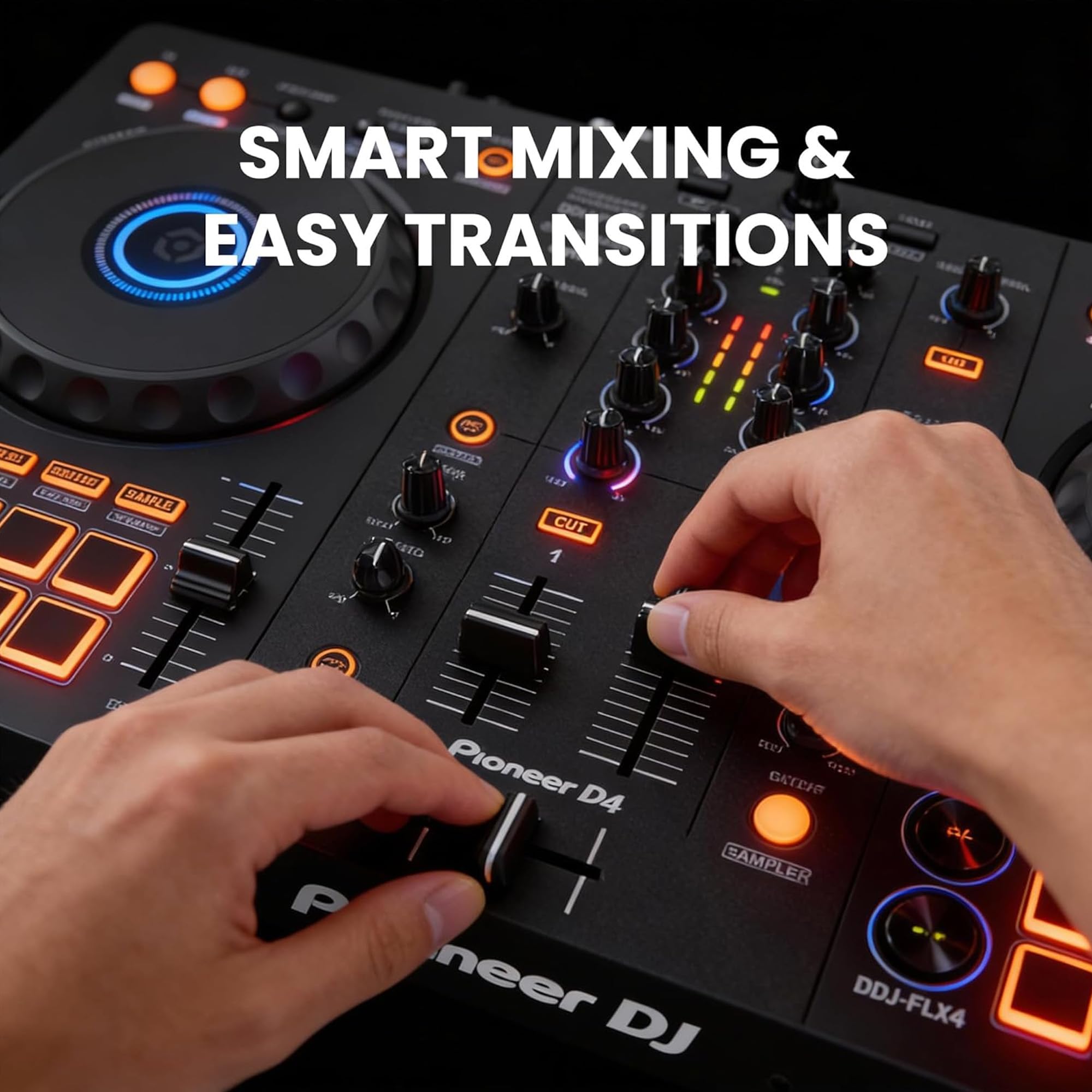 Pioneer DJ FLX4 2-Channel DJ Controller - Black w/ Gator Case