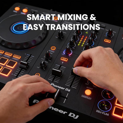 Pioneer DJ FLX4 2-Channel DJ Controller - Black w/ Gator Case