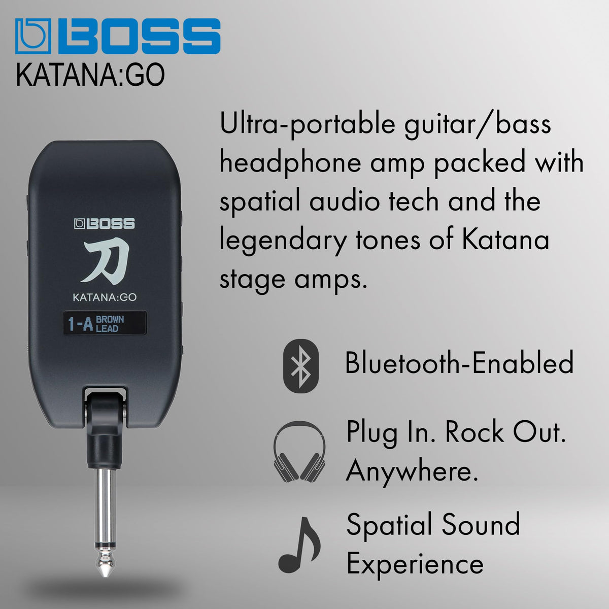 Boss Katana:Go Personal Headphone Guitar Amplifier w/ Instrument Cable
