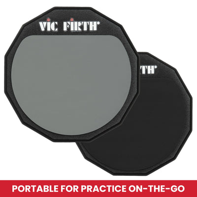 Vic Firth PAD6D 6" Double-Sided Practice Pad w/ Drumsticks