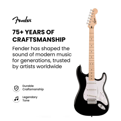 Fender Squier Sonic Stratocaster - Black w/ Mustang Micro