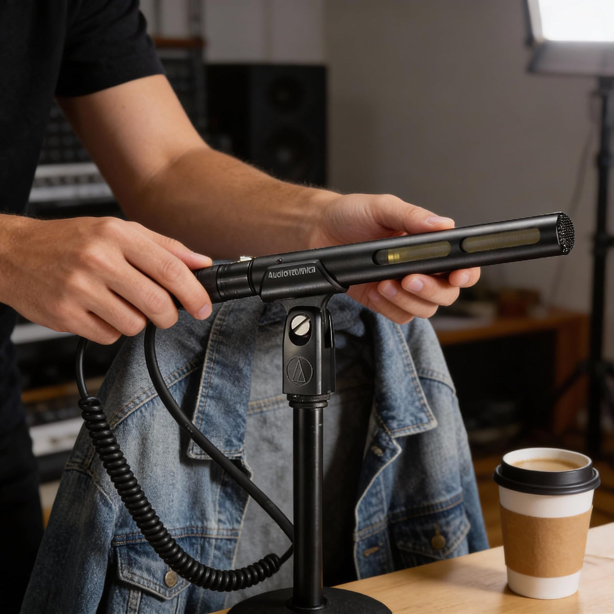 Audio-Technica AT875R Line + Gradient Condenser Microphone w/ Stand