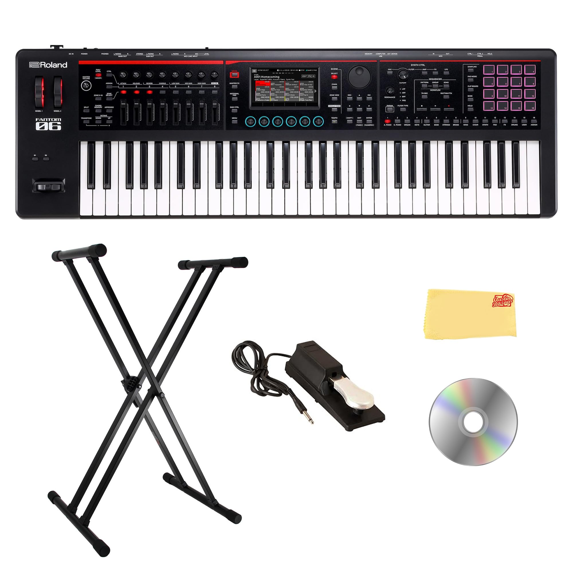 Roland Fantom-06 Synthesizer Keyboard w/ Adjustable Stand