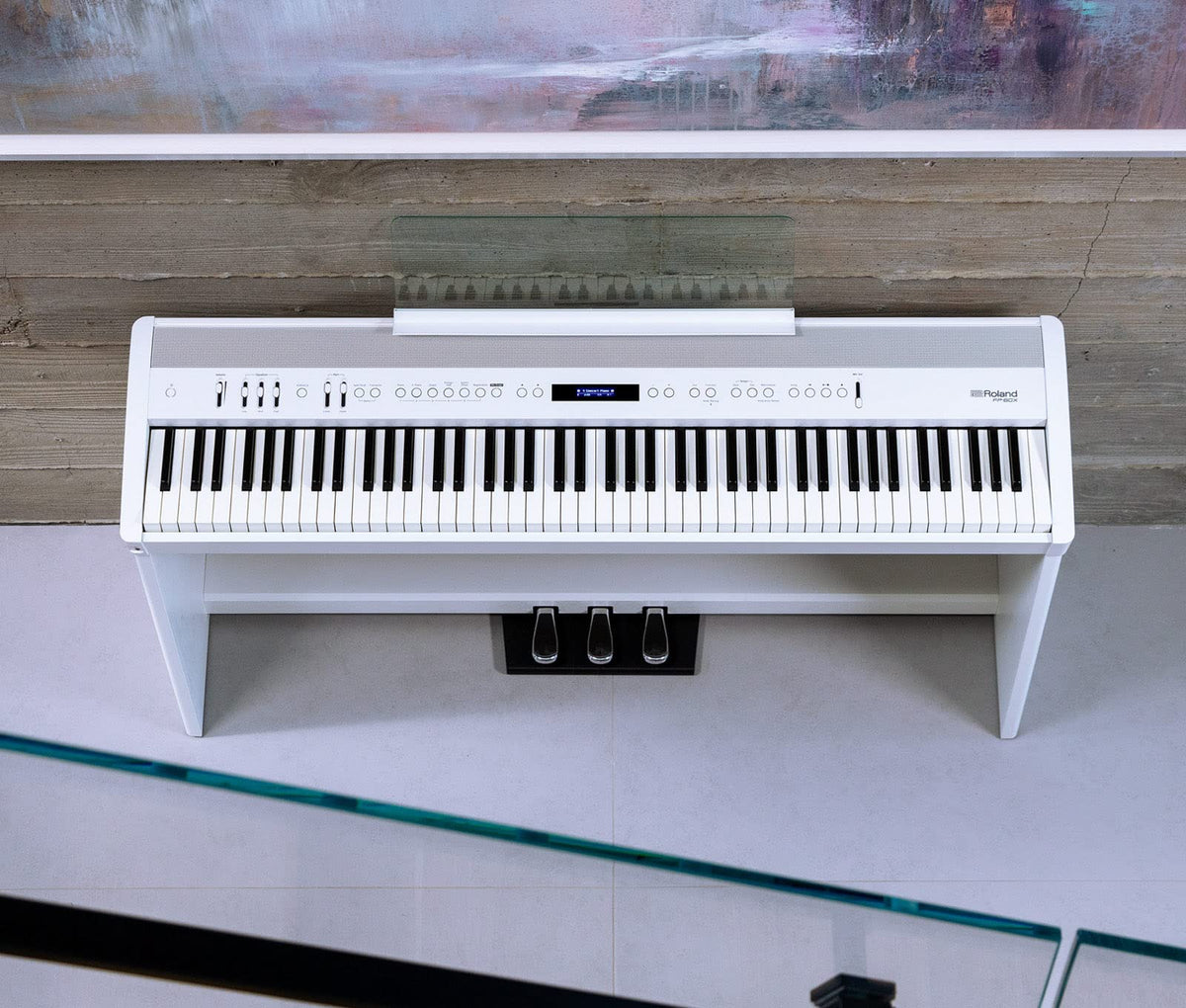 Roland FP-60X Digital Piano - White w/ KPD-90 Three-Pedal Unit