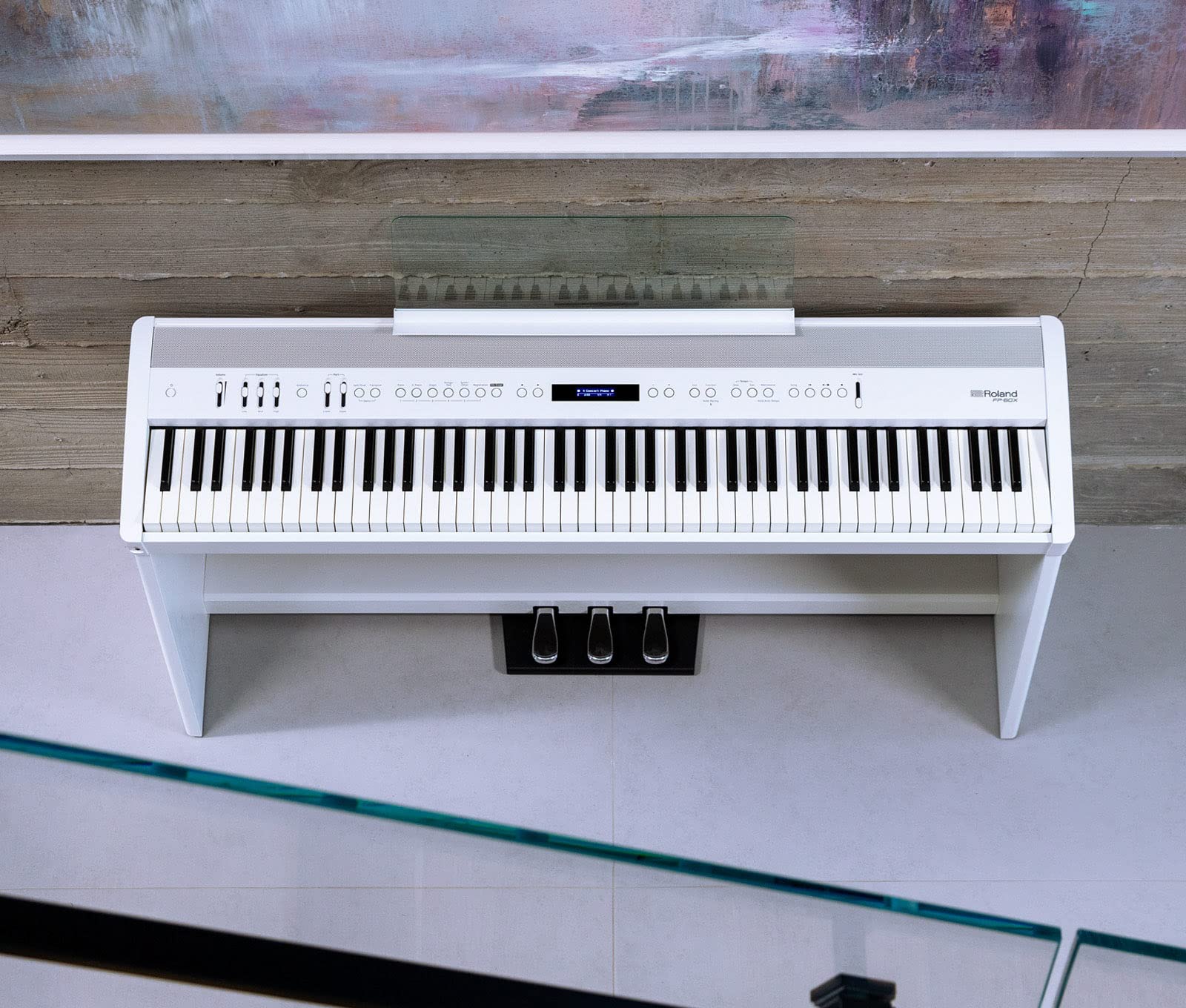 Roland FP-60X Digital Piano - White w/ Roland KSC-70 Stand