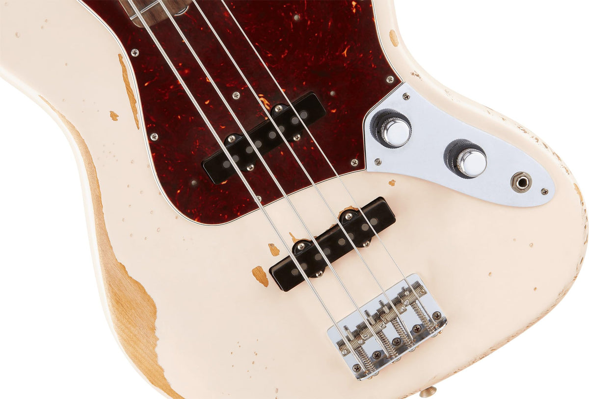 Fender Flea Jazz Bass - Roadworn Shell Pink w/ Guitar Cleaning Kit