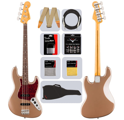 Fender American Professional Classic Jazz Bass - Faded Firemist Gold w/ Cleaning Kit