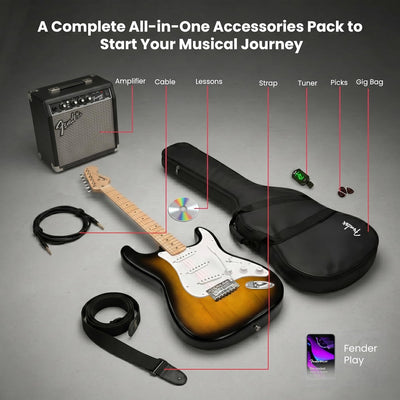 Fender Squier Sonic Stratocaster Pack - 2-Color Sunburst w/ Frontman 10G Amplifier
