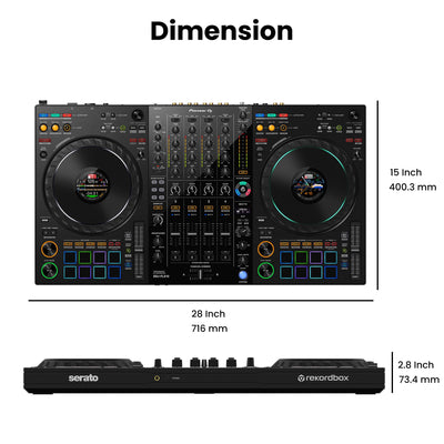 Pioneer DJ DDJ-FLX10 4-Channel Professional DJ Controller - Black w/ Headphones